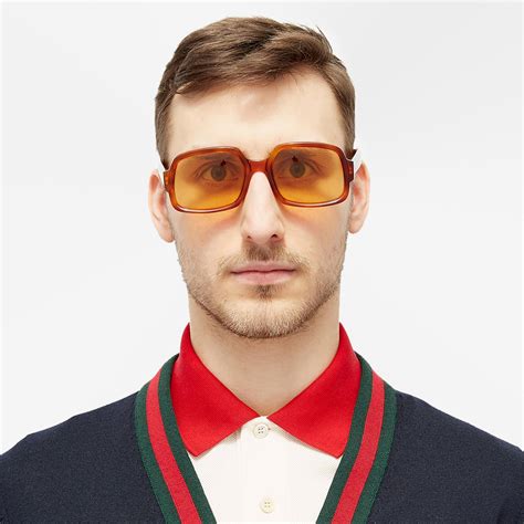 gucci yellow acetate sunglasses.